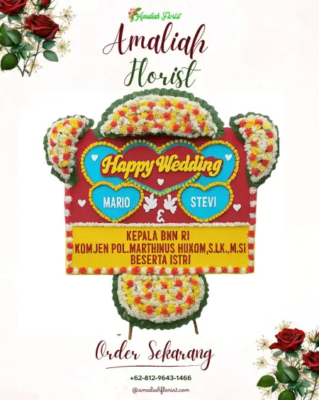 Papan Bunga Pernikahan Purbasana